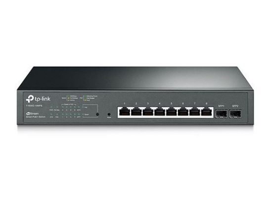 Imagem de T1500G-10MPS  SWITCH GIGABIT SMART POE + JETSTREAM DE 8 PORTAS COM 2 SLOTS SFP