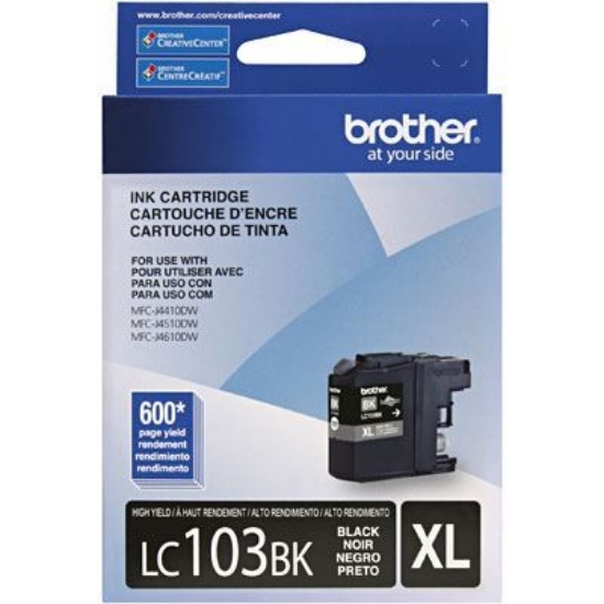 Imagem de BROTHER CARTUCHO DE TINTA PRETA LC103BK PARA ATE 600 IMPRESSOES                                                                                                                                                                                 