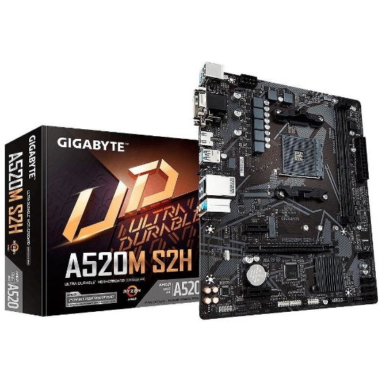 Imagem de MOTHERBOARD  GIGABYTE A520M S2H,CHIPSET AMD A520 AMD AM4, DDR4 MICRO ATX - SUPORTE AMD RYZEN 5000 SERIES / 3RD GEN RYZEN  COM PR