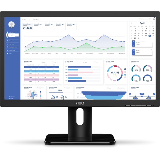 Imagem de AOC MONITOR 19.5" LED WIDE SERIE E 20E1H VGA/HDMI PRETO                                                                                                                                                                                         