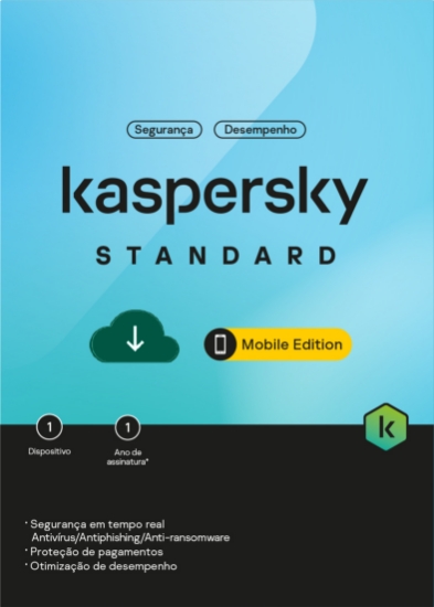 Imagem de KASPERSKY ANTIVIRUS STANDARD MOBILE BR. 1 DISPOSITIVO; 1 ANO ESD