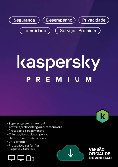 Imagem de KASPERSKY ANTIVIRUS PREMIUM + SUPORTE AO CLIENTE BR. 1 DISPOSITIVO; 1 CONTA KPM; 1 ANO ESD