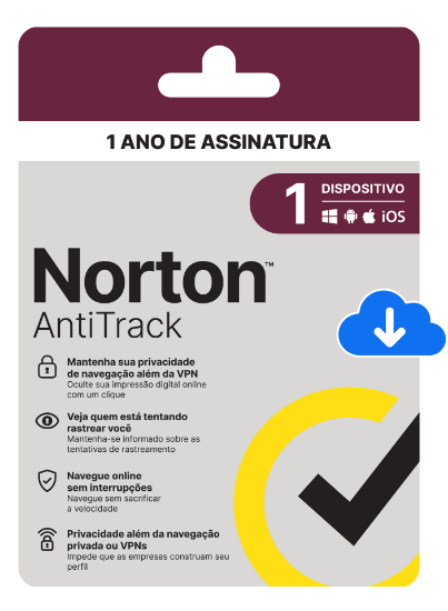 Imagem de NORTON ANTITRACK - 1 USUARIO; 1 DISPOSITIVO 12 MESES ESD