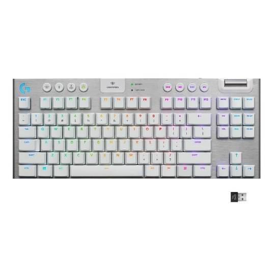 Imagem de TECLADO MECANICO SEM FIO DE BAIXO PERFIL RGB G915 TKL BRANCO LOGITECH