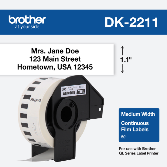 Imagem de ETIQUETA PARA IMPRESSORA TERMICA CONTINUA, 29MM X 15,24METROS, DK2211, BROTHER