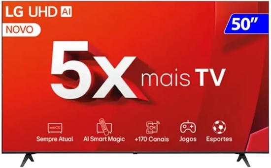 Imagem de LG TV HOTEL 50"LED 4K UHD SMART 50UT801C0SA ULTRAFINO, HDMI/USB, THINQ AI WEBOS 24, GOOGLE ASSISTENTE ALEXA                                                                                                                                     