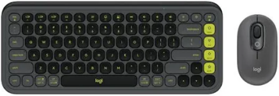 Imagem de Kit Teclado e Mouse Sem Fio Logitech Pop Icon Grafite 920-013056