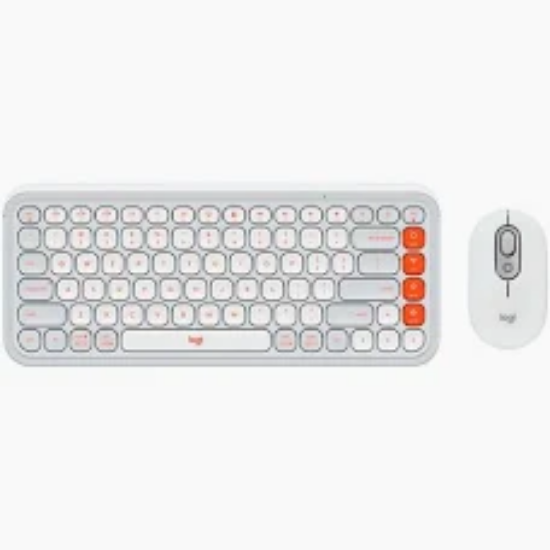 Imagem de Kit Teclado e Mouse Sem Fio Logitech Pop Icon Branco - 920-013057 INP