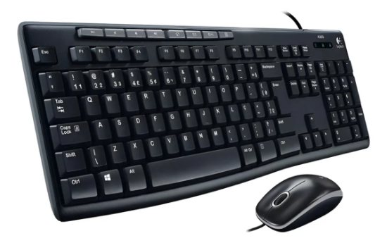 Imagem de Combo Teclado e Mouse USB Logitech MK200 Cinza ABNT2 - Conforto e Eficiência